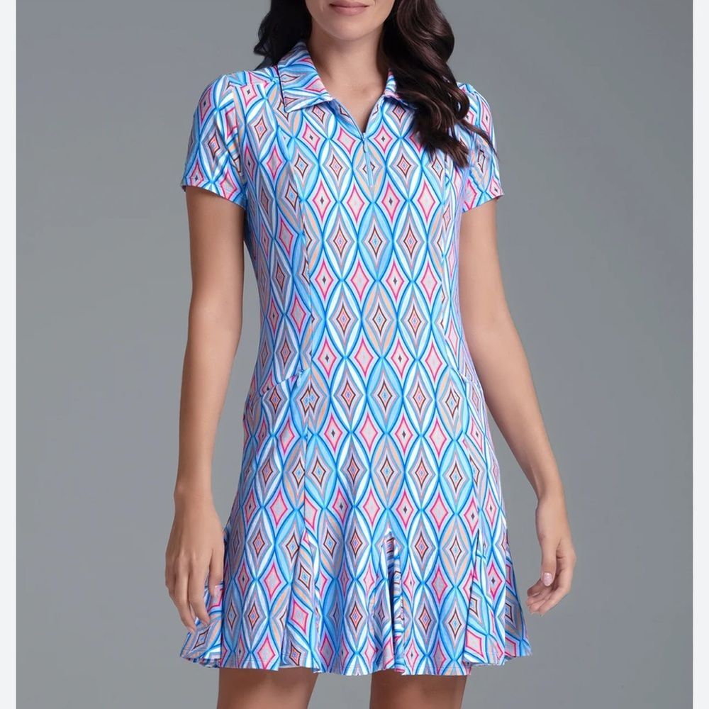 Ibkul Womens Godet Dress, Blue